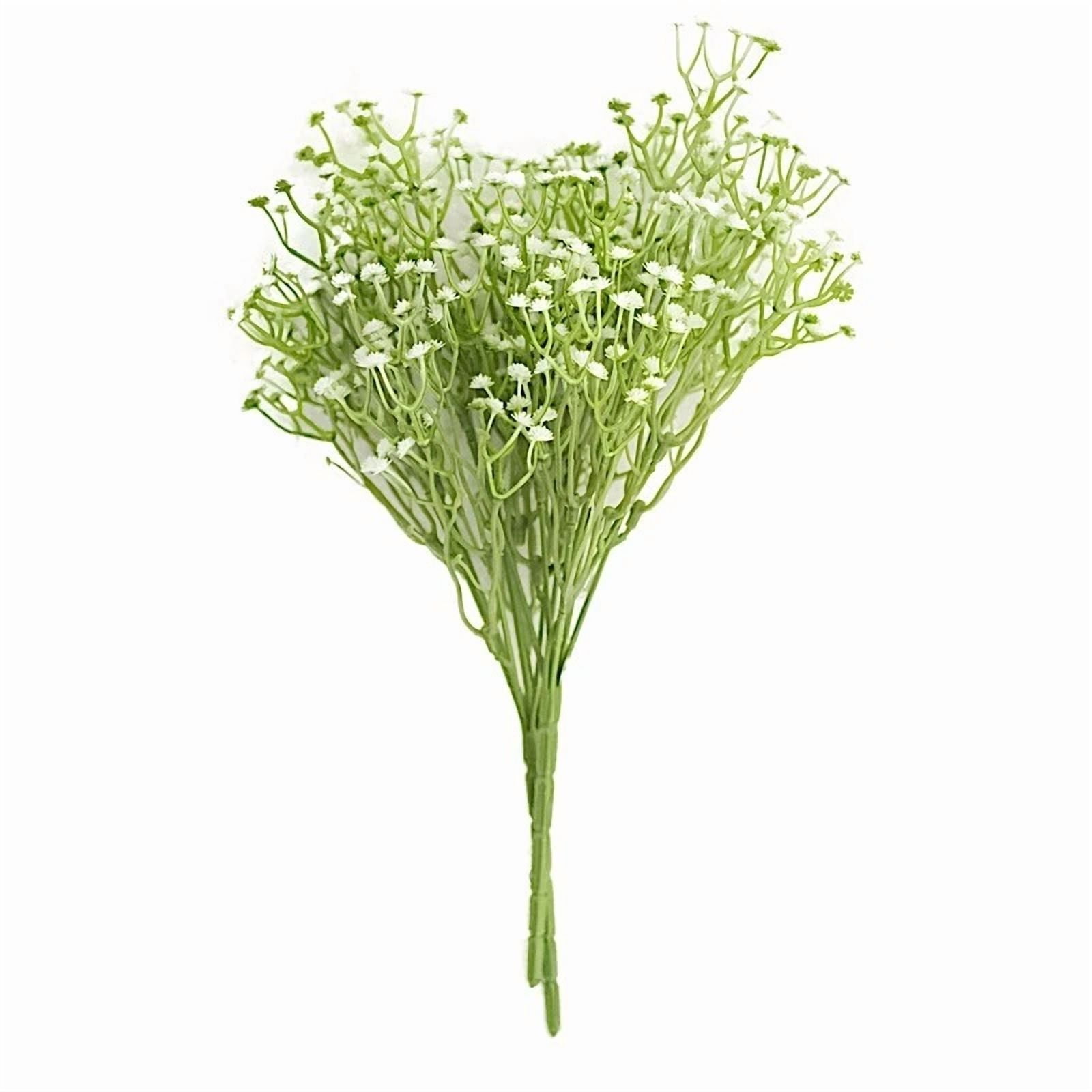 BUTTERFLY- White 3 Bushes 14" Faux Baby Breath Artificial Flowers Party Events Decorations