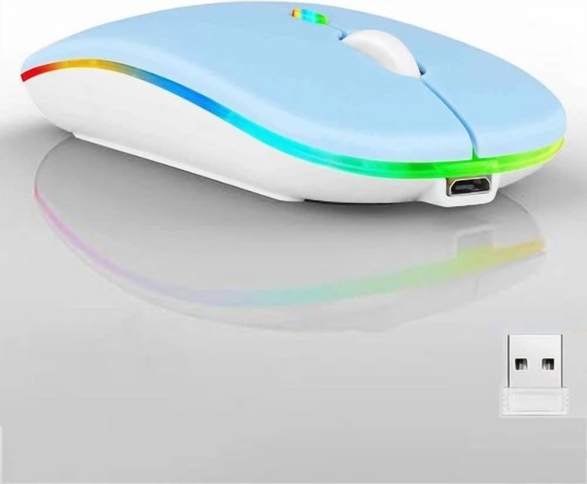 BUTTERFLY- Wireless Bluetooth Mouse Dual Mode Silent Led Rechargeable Slim - Blue