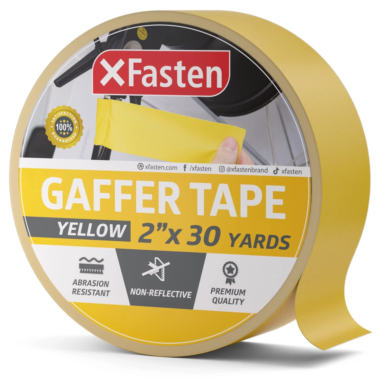 BUTTERFLY- Xfasten Yellow Gaffers Tape 2 Inch X 30 Yards, Cable Management Gaffer Tape, ...