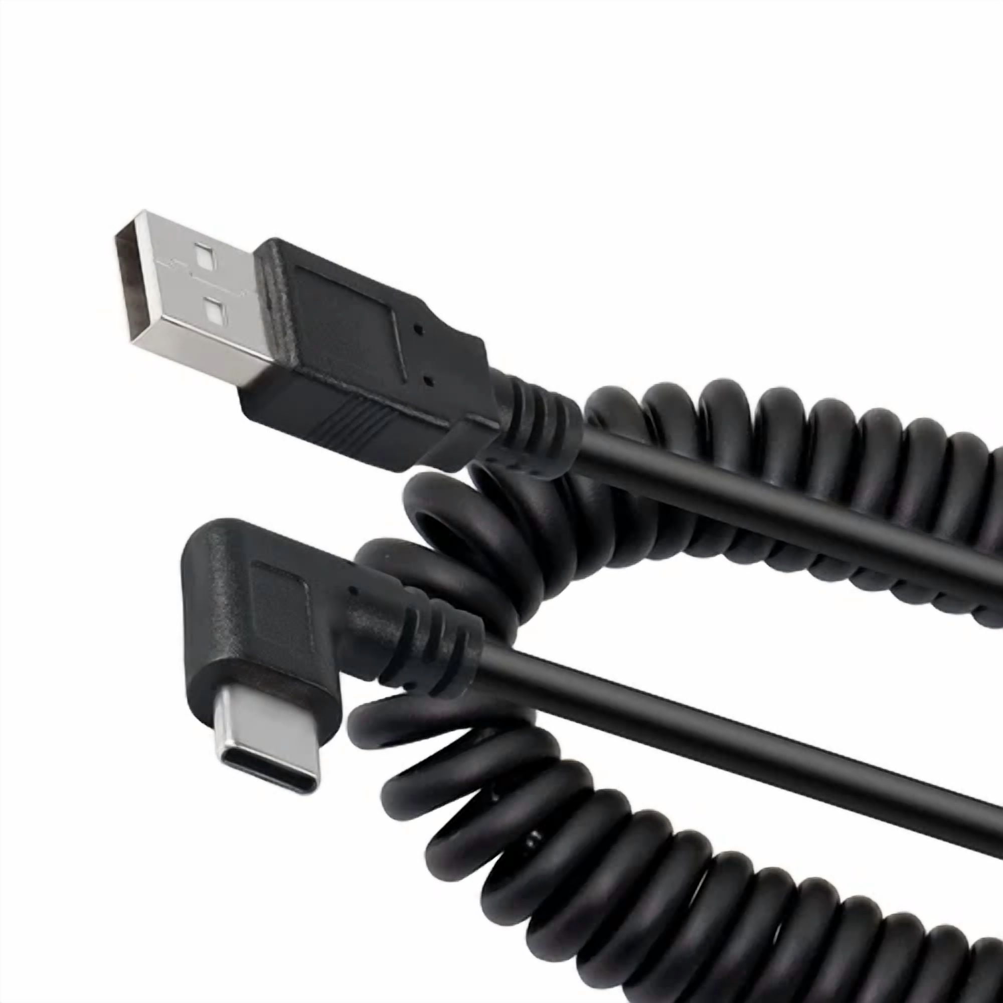 BUTTERFLY- Yacsejao Coiled Usb C Charging Cable Retractable 2.0 To 90 Degree Type C...