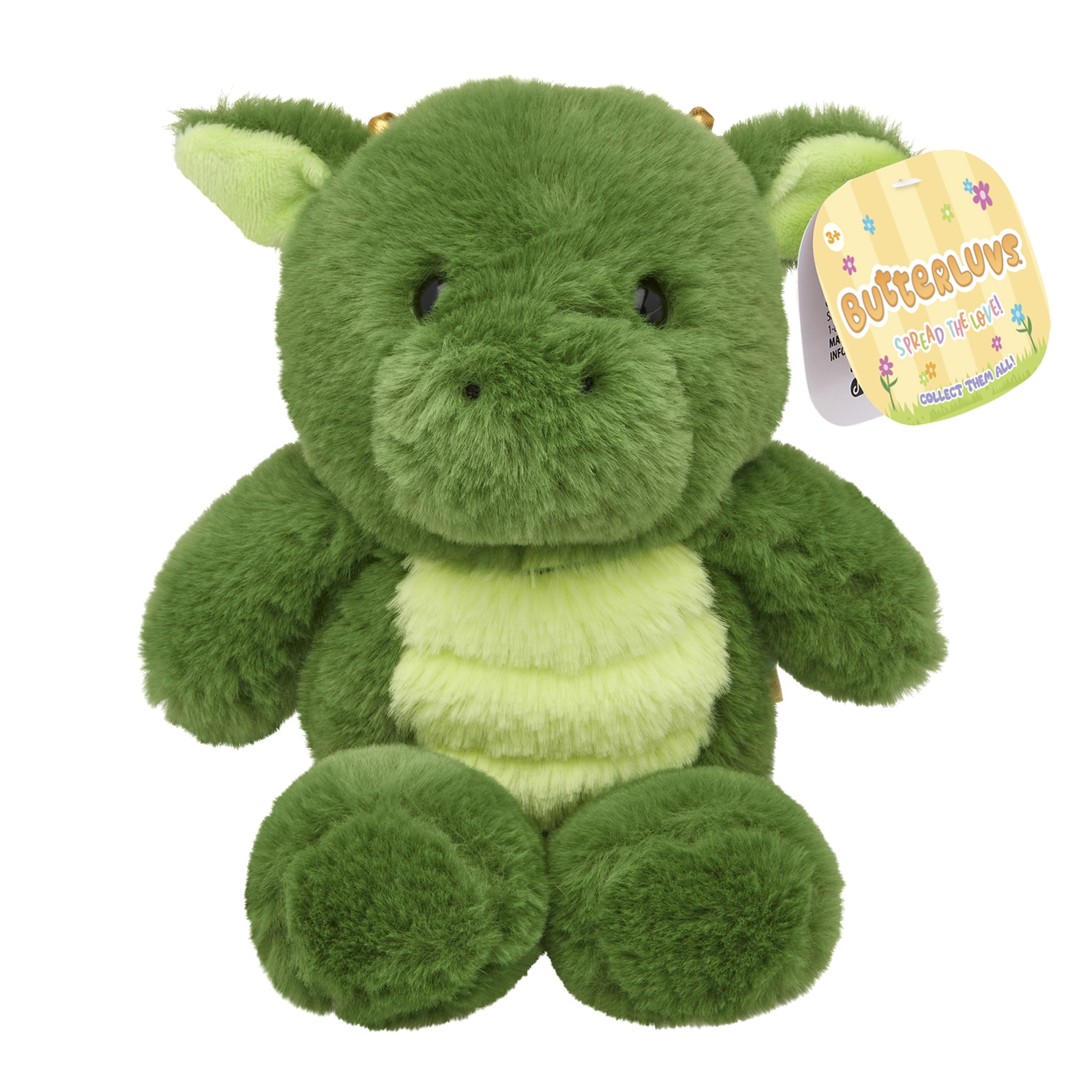 ButterLuvs Plush Dragon Stuffed Animal, 6 Inch Super Soft Green Cuddly Dragon Toy