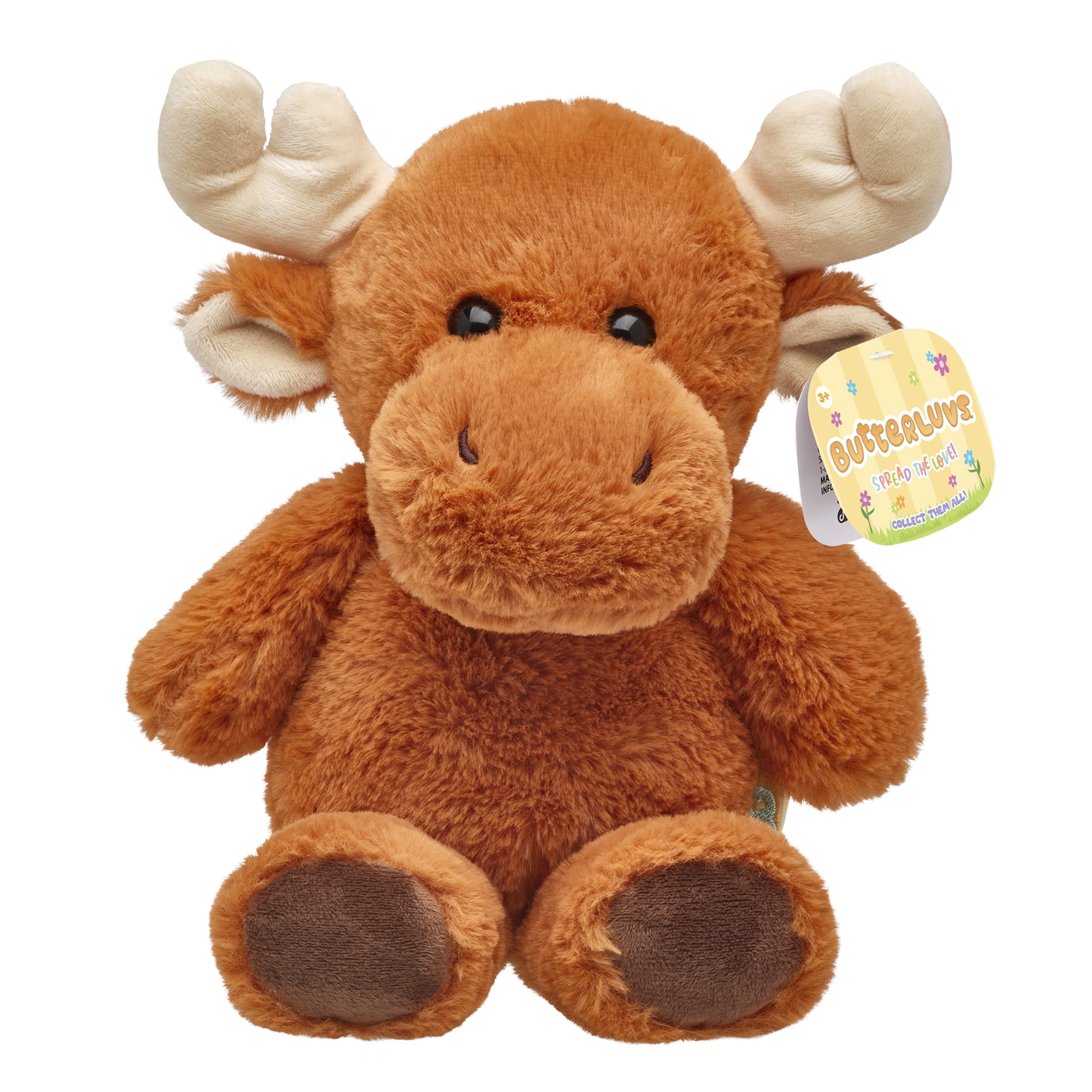 ButterLuvs Plush Moose Stuffed Animal, 8 Inch Super Soft Brown Cuddly Moose Toy