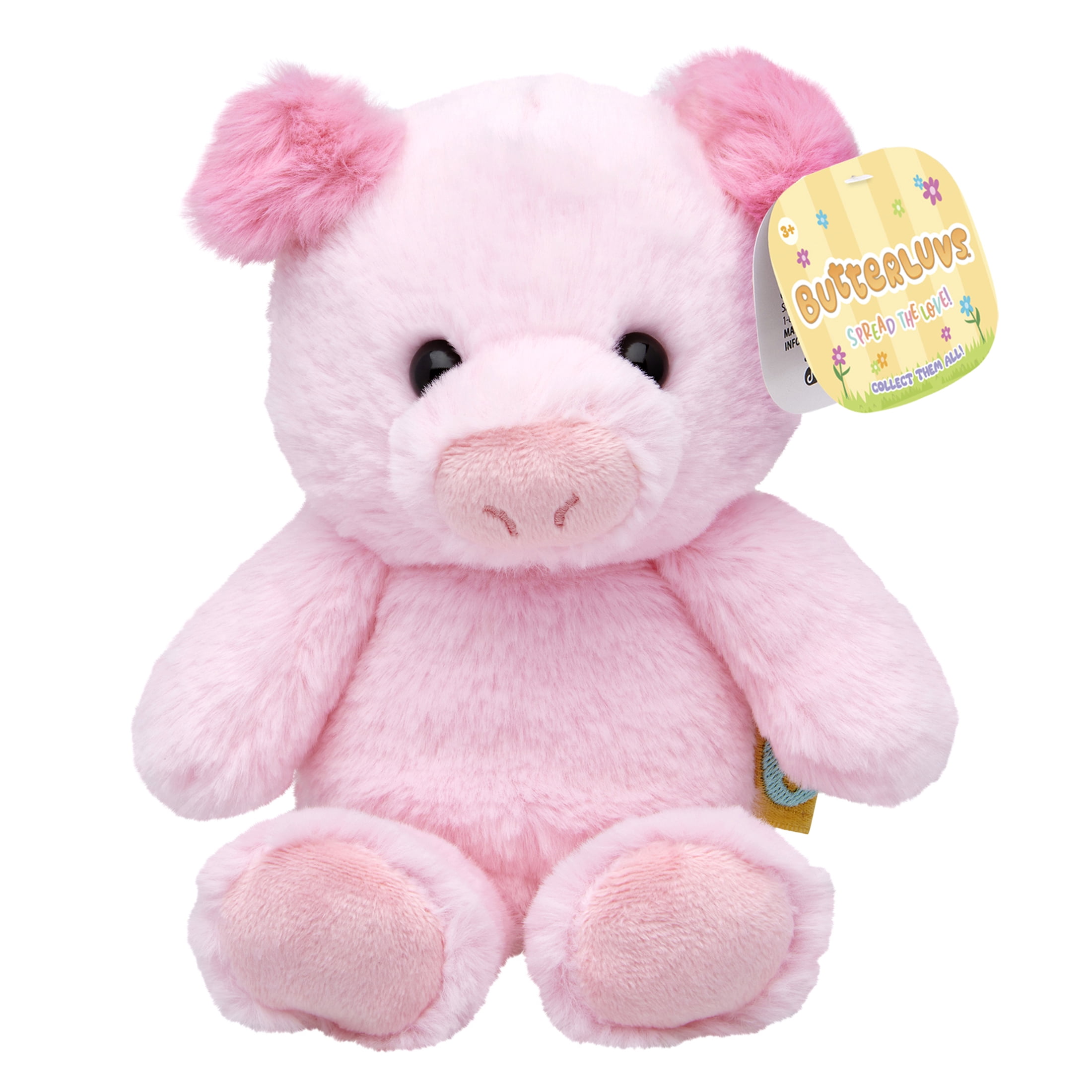 ButterLuvs Plush Pig Stuffed Animal, 6 Inch Super Soft Pink Cuddly Pig Toy