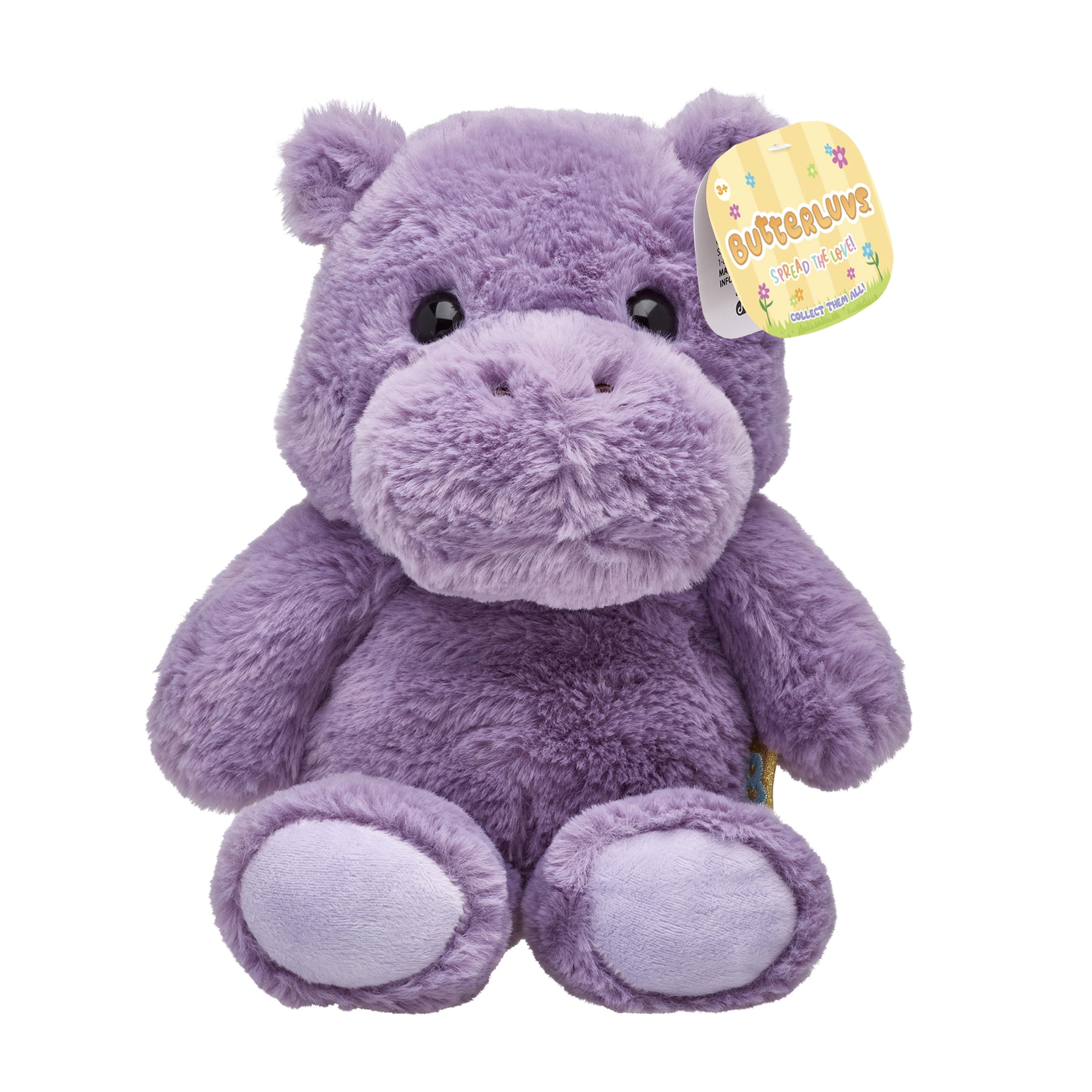 ButterLuvs Plush Hippo Stuffed Animal, 8 Inch Super Soft Purple Cuddly Hippopotamus
