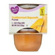 Parent's Choice Stage 1 Baby Food, Butternut Squash Puree, 4 oz Cups (2 pack)