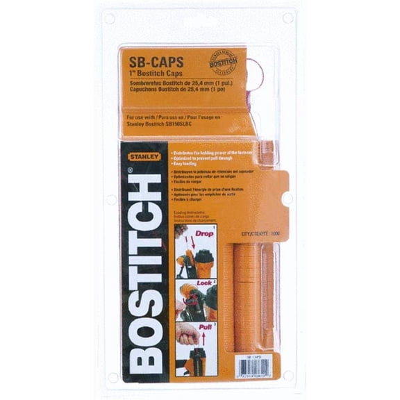 Bostitch Button Cap Staple - Cap Stapler, Felt Material - 5,000 Pack, Multicolor