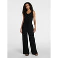 thumbnail image 1 of Time and Tru Women's Sleeveless Button Front Jumpsuit, Sizes XS-XXXL, 1 of 5