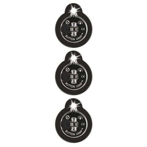 BUTTON LAMP Adhesive LEDs Light Package - Lightweight, Ultra Small, Ultra Bright LED Utility Lights - 3 Pack (BL-5475)