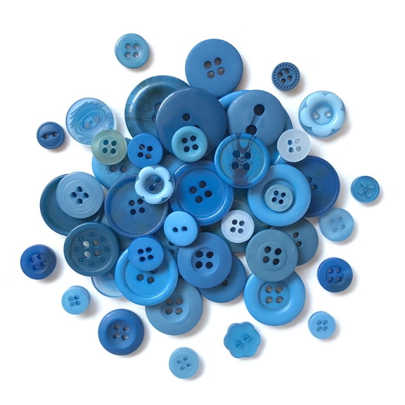 BUTTONS GALORE BIG BAG OF COLORFUL CRAFT & SEWING BUTTONS 4.5 OZ (APPROX 150 PCS) BLUEBERRY