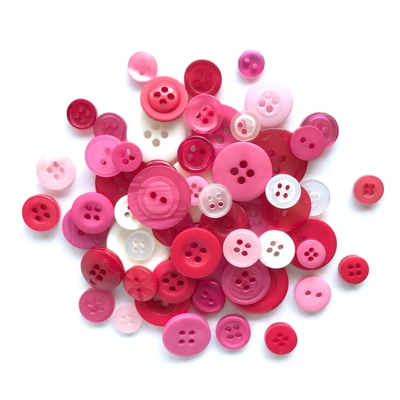 BUTTONS GALORE BIG BAG OF COLORFUL CRAFT & SEWING BUTTONS 4.5 OZ (APPROX 150 PCS) SWEETHEART MIX