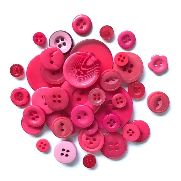 BUTTONS GALORE BIG BAG OF COLORFUL CRAFT & SEWING BUTTONS 4.5 OZ (APPROX 150 PCS) WATERMELON
