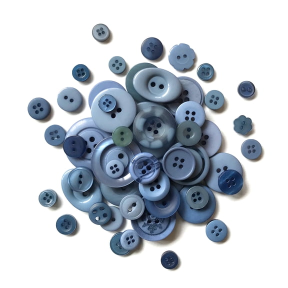 BUTTONS GALORE BIG BAG OF COLORFUL CRAFT & SEWING BUTTONS 4.5 OZ (APPROX 225 PCS) DEEP BLUE SEA
