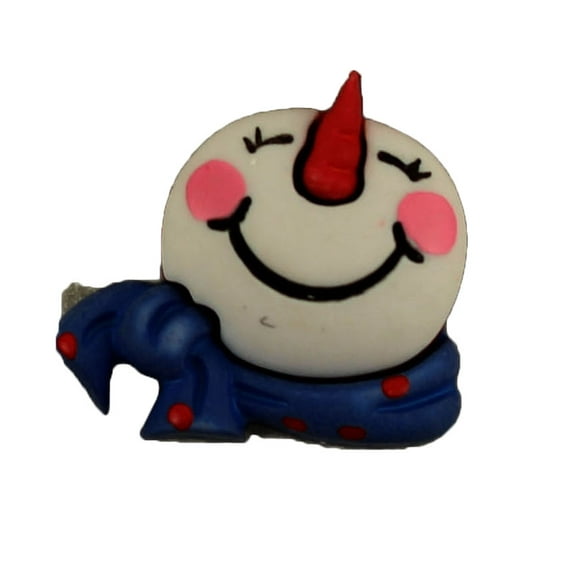 BUTTONS GALORE SNOWMAN LOOKING UP BULK 3D - 25 BUTTONS