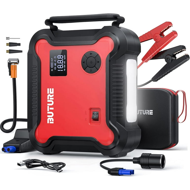 BUTURE Portable Car Jump Starter, 150PSI 3000A 24800mAh, Digital