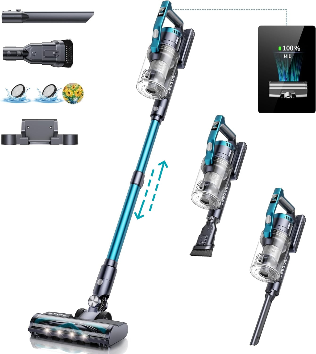BUTURE Cordless Stick Vacuum Cleaner, 38Kpa 450W Pet Vacuum for Pet Hair Hardwood Floor Carpet Sansujyuku sansujyuku.com