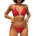 thumbnail image 1 of BUTYKENNI Women's Swimsuits String Bikinis for Women Triangle Bikini Thong Red, 1 of 6