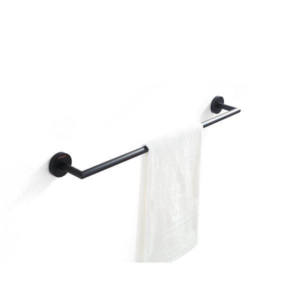 BUVELOT Black Towel Bar,Towel Racks for Bathroom, Modern Hotel Style Bathroom Towel Shelf Wall Mounted, Single Towel Rod 26 Inch, Matte black, 077070-MB Leo Series