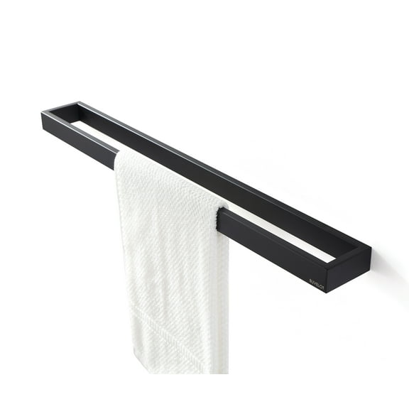 BUVELOT Black Towel Bar, Towel Shelf for Bathroom, Single Towel Holder 24 Inch Wall Mounted, Square Contemporary Bath Towel Rod , Matte Black, 073070-MB Ler Series