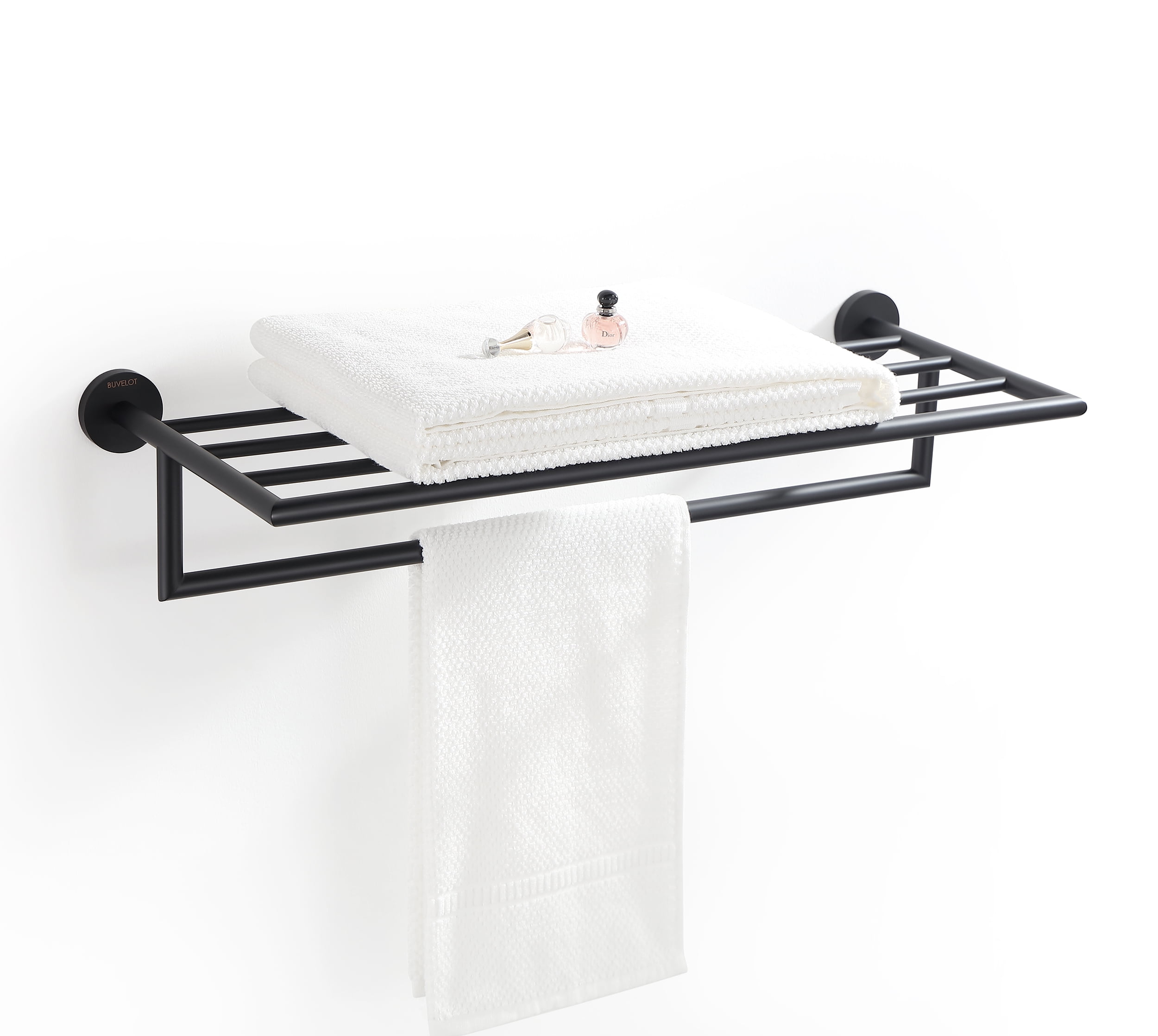 BUVELOT Black Towel Racks for Bathroom Wall Mounted, Towel Shelf, Wall — free download