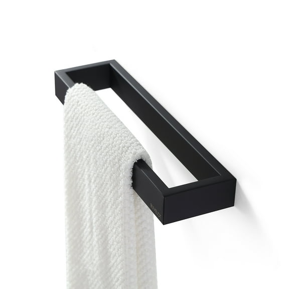 BUVELOT Towel Ring, Modern Square Towel Holder for Bathroom Wall Mounted, Matte Black, 073050-MB Ler Series