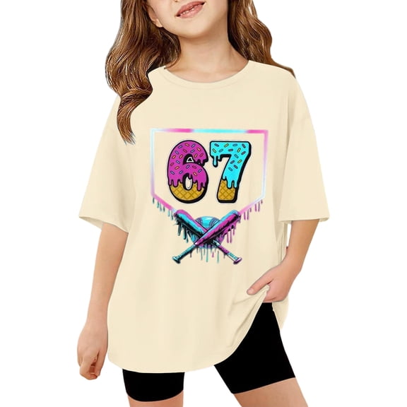 BUWTTED Birthday Girl Shirts Its Me Hi Im The Birthday Girl Its Me Shirt 6 7 Printed Party Outfit for Youth Girls Beige Size 3-4 Y