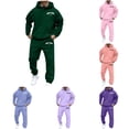 thumbnail image 1 of BUWTTED Hoodies for Men 2 Pieces Long Sleeve Regular Fit Hooded Sweatshirt and Sweatpant Sweatsuits Sets 2025 Fall Winter Stretchy Sports Jogging Gym Athletic Mens Outfits, 1 of 7