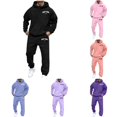 thumbnail image 1 of BUWTTED Hoodies for Men 2 Pieces Long Sleeve Regular Fit Hooded Sweatshirt and Sweatpant Sweatsuits Sets 2025 Fall Winter Stretchy Sports Jogging Gym Athletic Mens Outfits, 1 of 7