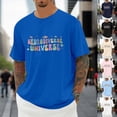 thumbnail image 1 of BUWTTED Men T Shirts Autism Awareness Letter Print Short Sleeve Casual Crew Neck Tees Comfortable Loose Graphic Blue Shirt XXXL, 1 of 7