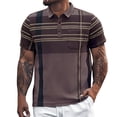 thumbnail image 1 of BUWTTED Men's Casual Golf Shirts Short Sleeve Button Down Striped Collared Shirts Summer Work T-Shirt, 1 of 6