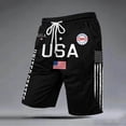 thumbnail image 1 of BUWTTED Men's Casual Pants Usa Flag Print 250Th Anniversary Shorts Lightweight Summer Holiday Beach Drawstring Elastic Waist Black Pants L, 1 of 3