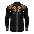 thumbnail image 1 of BUWTTED Men's Cowboy Shirts Western Embroidered Work Long Sleeve Button Up Comfortable Spring Fall Orange Shirts S-XXXL, 1 of 3