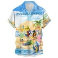 thumbnail image 1 of BUWTTED Men's Shirts Summer Vacation Parrot Printed Casual Short Sleeve Button Down Turn Down Neck Beach Hawaiian Graphic Blue Shirt L, 1 of 2