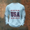 thumbnail image 1 of BUWTTED Men's Shirts USA Flag Graphic Independence Day Knit Tee Casual Slim Fit Long Sleeve Crew Neck Blue Shirt XXL, 1 of 3