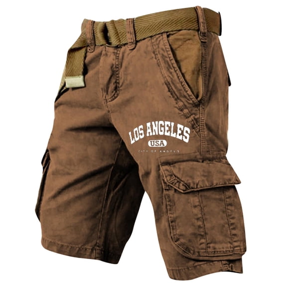 BUWTTED Mens Cargo Shorts Outdoor Hiking Work Loose Fit Printed Summer Fall Comfortable Durable Casual Shorts L