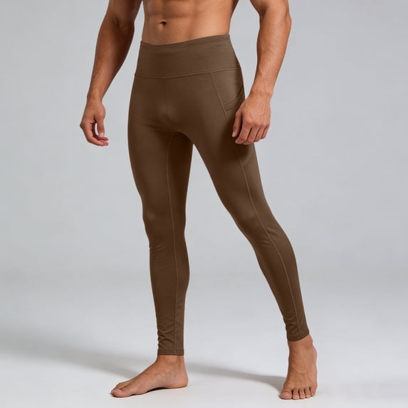 BUWTTED Mens Casual Pants High Performance Compression with Side Pockets Gym Running Cycling Athletic Training Coffee Pants XXXL