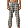 thumbnail image 1 of BUWTTED Mens Cotton Pajama Pants Lightweight Lounge Sleep Plaid Bottoms with Pockets, 1 of 4
