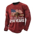 thumbnail image 1 of BUWTTED Mens T Shirts Casual 1776-2026 Flag Print Long Sleeve Crew Neck Comfortable Funny Graphic Top Mens Shirts XXXL, 1 of 3