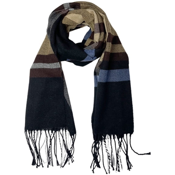 BUWTTED Neck Scarf for Women Classic Tassels Plaid Knit Warm Shawl Wrap Cozy Soft Elegant Lightweight Fall Winter Women Scarf Size:One Size