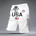 thumbnail image 1 of BUWTTED Pants for Men Usa Flag Print 250Th Anniversary Shorts Lightweight Summer Holiday Beach Drawstring Elastic Waist White Pants XL, 1 of 3