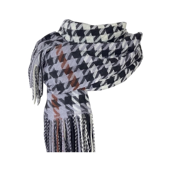 BUWTTED Scarf for Women Classic Plaid Large Blanket Tassels Shawl Wrap Cozy Soft Elegant Lightweight Fall Warm Winter Womens Scarves Size:A