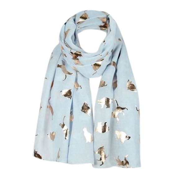 BUWTTED Scarves for Women Thin Chiffon Cat Print Long Lightweight Shawl Wrap Cozy Soft Elegant Fall Warm Winter Womens Scarves Size:One Size