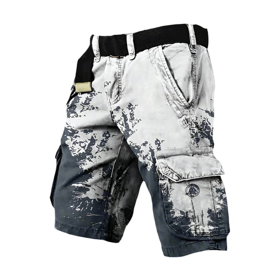 BUWTTED Shorts for Men Cargo Pants Versatile Straight Leg Printed Casual Hiking Work Spring Summer Shorts XXXL