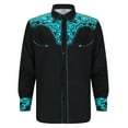 thumbnail image 1 of BUWTTED Western Shirts for Men Embroidered Long Sleeve Button Down Regular Work Dress Spring Fall Cowboy Sky Blue Shirts S-XXXL, 1 of 6