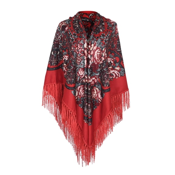 BUWTTED Winter Scarf for Women Boho Tie Tassel Vintage Print Casual Shawl Wrap Cozy Soft Elegant Lightweight Fall Warm Winter Scarves Size:One Size