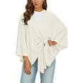 thumbnail image 1 of BUWTTED Women's Elegant Shawl Wraps Soft Open Front Poncho Sweater for Spring Fall Winter White One Size, 1 of 5