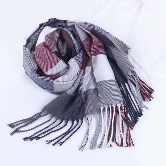 BUWTTED Women's Scarves Classic Tassels Plaid Knit Warm Shawl Wrap Cozy Soft Elegant Lightweight Fall Winter Womens Scarves Size:One Size