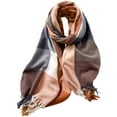 thumbnail image 1 of BUWTTED Women's Scarves Long Plaid Blanket Knit Shawl Wrap Fall Warm Cozy Soft Elegant Lightweight Tassels Winter Womens Scarves Size:One Size, 1 of 4