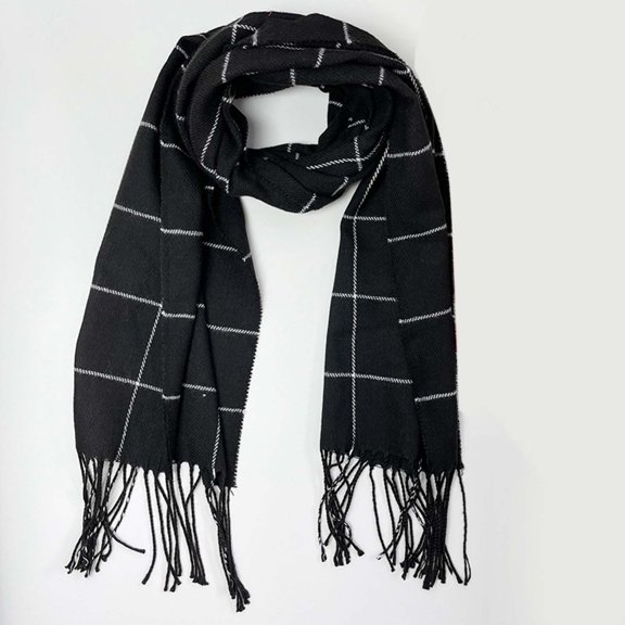 BUWTTED Womens Winter Scarves Classic Tassels Plaid Knit Warm Shawl Wrap Cozy Soft Elegant Lightweight Fall Winter Scarves Size:One Size
