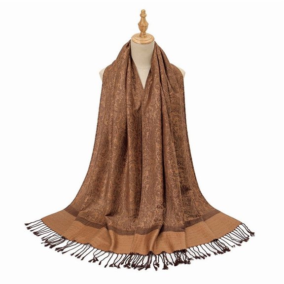 BUWTTED Womens Winter Scarves Tassels Vintage Jacquard Casual Long Shawl Wrap Cozy Soft Elegant Lightweight Fall Warm Winter Womens Scarf Size:One Size