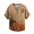 thumbnail image 1 of BUWTTER Men T Shirts Graphic Print Norse Mythology Tee Casual Short Sleeve Comfortable Blend Top Shirts for Men Khaki L, 1 of 3